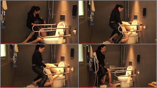 Female Domination – Mistress Ezada Sinn – Deepthroated, then fucked and ruined with his head in the toilet