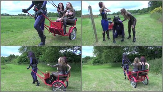 Role Play – TheEnglishMansion – Rubber Horse Drawn Cart – Part 2 Starring Mistress Lola Ruin & Mistress T
