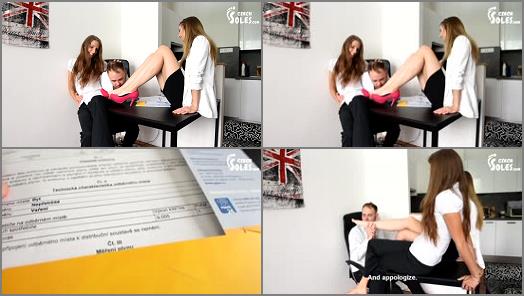 Stinky feet – Czech Soles – Office Foot Worship With Two Foot Goddesses