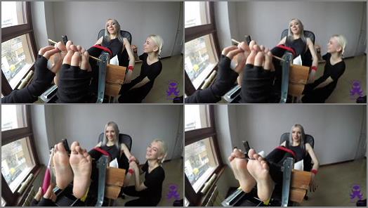 Tickle feet – The Sister – Feet In The Stocks – First Time