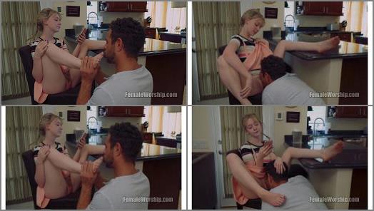 Foot Domination –  Female Worship – Service Me While I Check Email –  Athena Rayne and Brad Newman