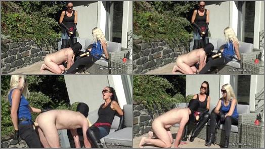  Dirty Dommes  Outdoor strapon bitch fucking part 1   Fetish Liza Liz Rainbow  preview