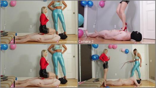 Humiliation – Brat Princess 2 (HIGH HEELS 2021) Amber and Ava – Trample and whip exhausted slave