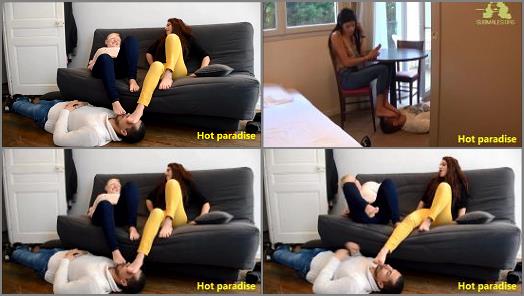 Female Bare Feet – Hot Paradise – I’m the footrest of 3 ladies (Camelia, Sharon, Sidelia & Bob45)