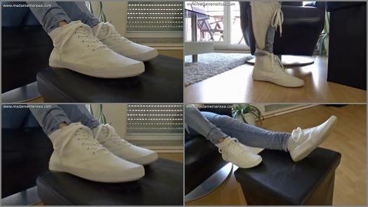 Shoe worship – Madame Marissa – Lovely white sneakers