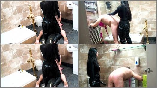 Female Supremacy – Cleaning sub fucked hard in bathroom