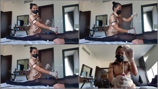 Domina Fire  Gold nurse Part 2 CBT Time to stretch that peehole preview