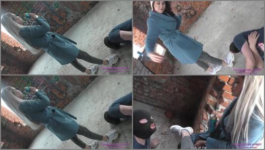 Spitting – LICKING GIRLS FEET – NICOLE – Walk through an abandoned house – Humiliates her pathetic loser slave