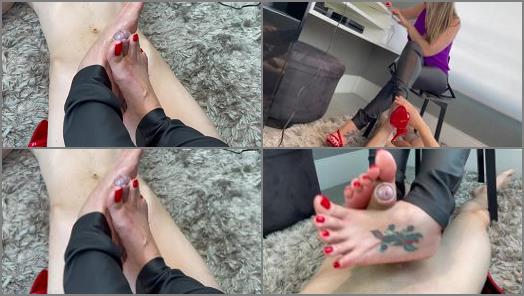Brazilian Footjobs 2022 Goddess Grazi training her foot slave  After 15 days he can cum preview