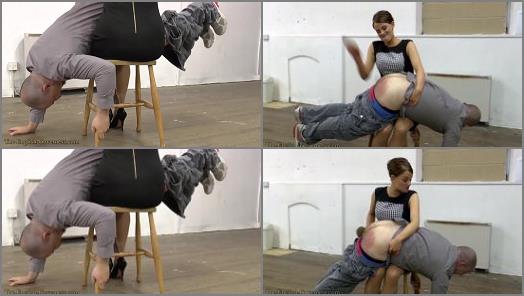 Spanking a guy on a chair preview