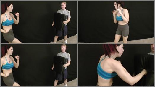 Work Out – Ballbustin’ & Foot Lovin’ (2012) mixed wrestling femdom bondage – Scarlett’s Powerful Workout