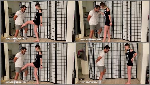 Hot Mistress Ballbusting – BeastsCage ball busting in chastity – Adorable Debut –  Dabs