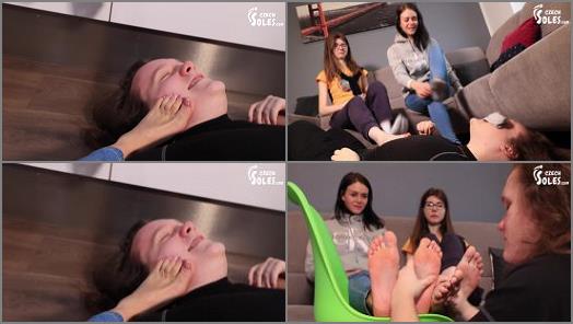 Foot Smelling – Czech Soles (2023) femdom foot goddess – Lazy guys double foot smother humiliation –  Vicky, Fantagiro